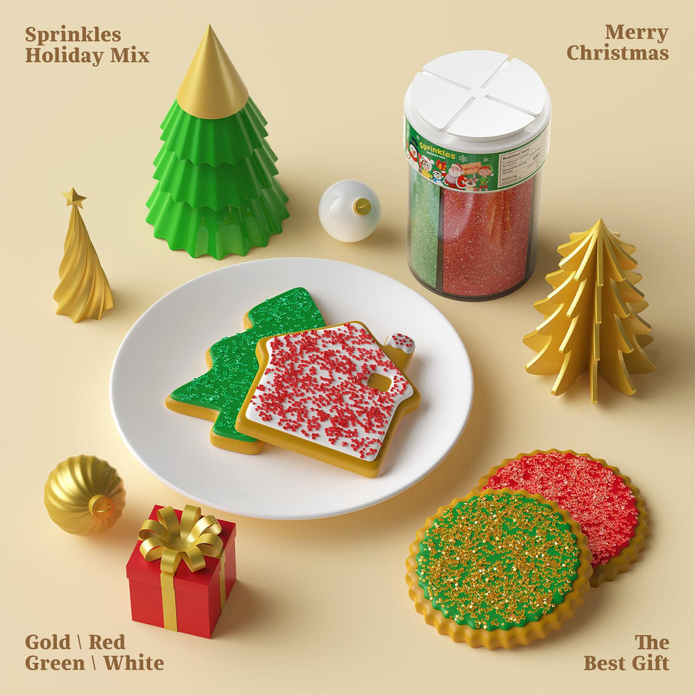 Wayin Christmas edible sanding sugar white crystals for frosted décor