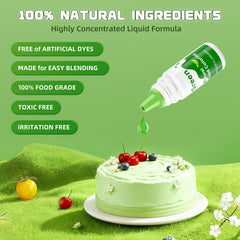 Wayin green coloring liquid bottle pour for vibrant natural shades in frostings.