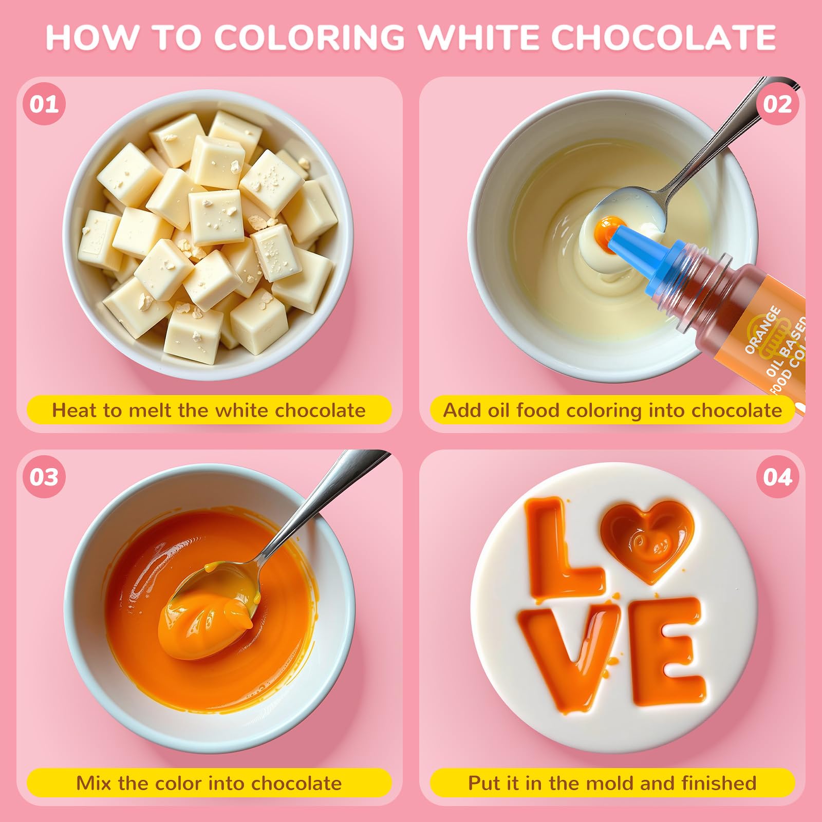 Wayin fondant accents colored with oil-based dye for bright cake decorations.