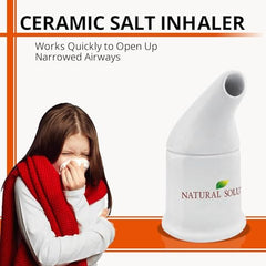 WBM ceramic salt inhaler included for at-home respiratory routine.