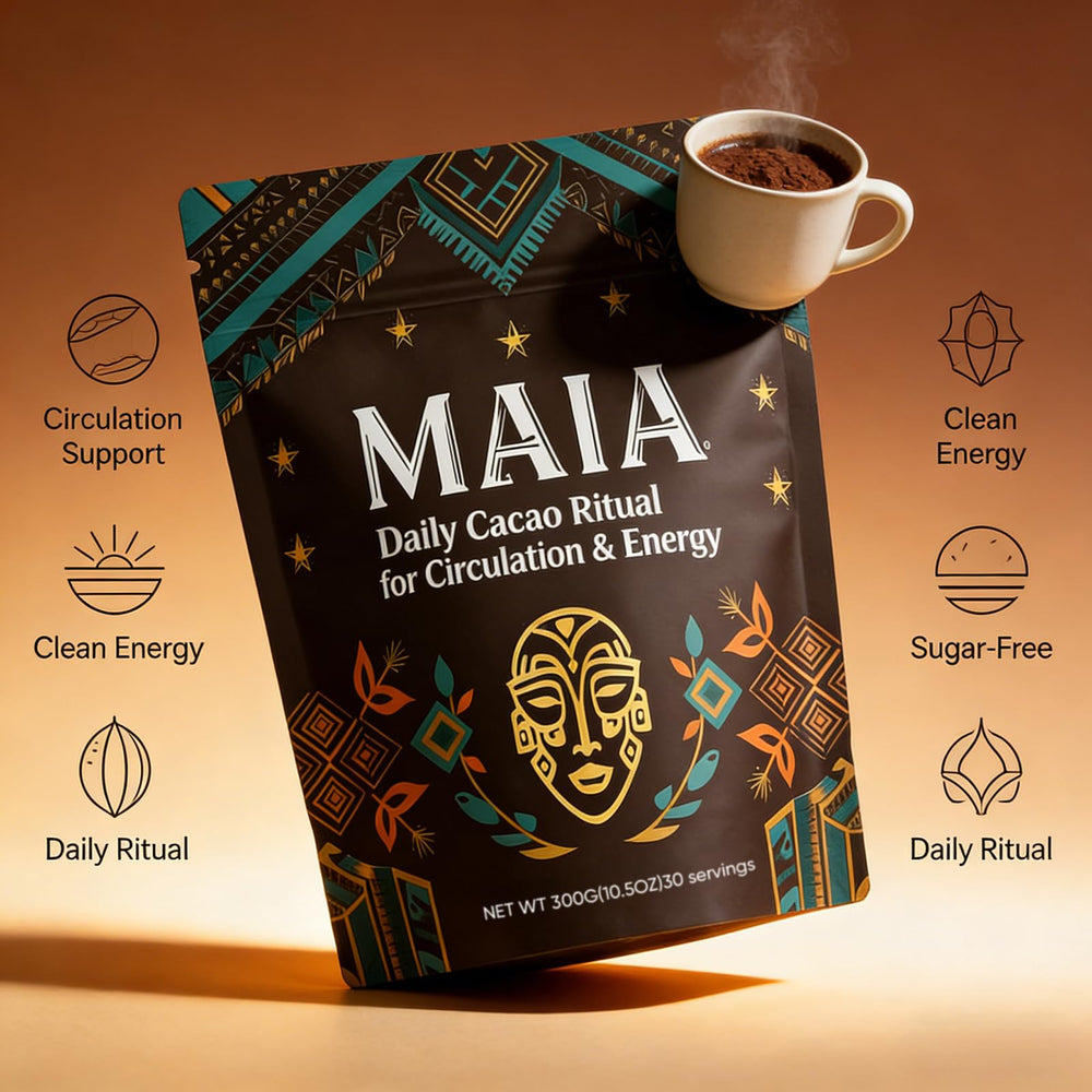 Wdvpue Maia cacao cup steam illustrates rich aroma and smooth texture during ceremonial moments.