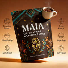Wdvpue Maia cacao cup steam illustrates rich aroma and smooth texture during ceremonial moments.