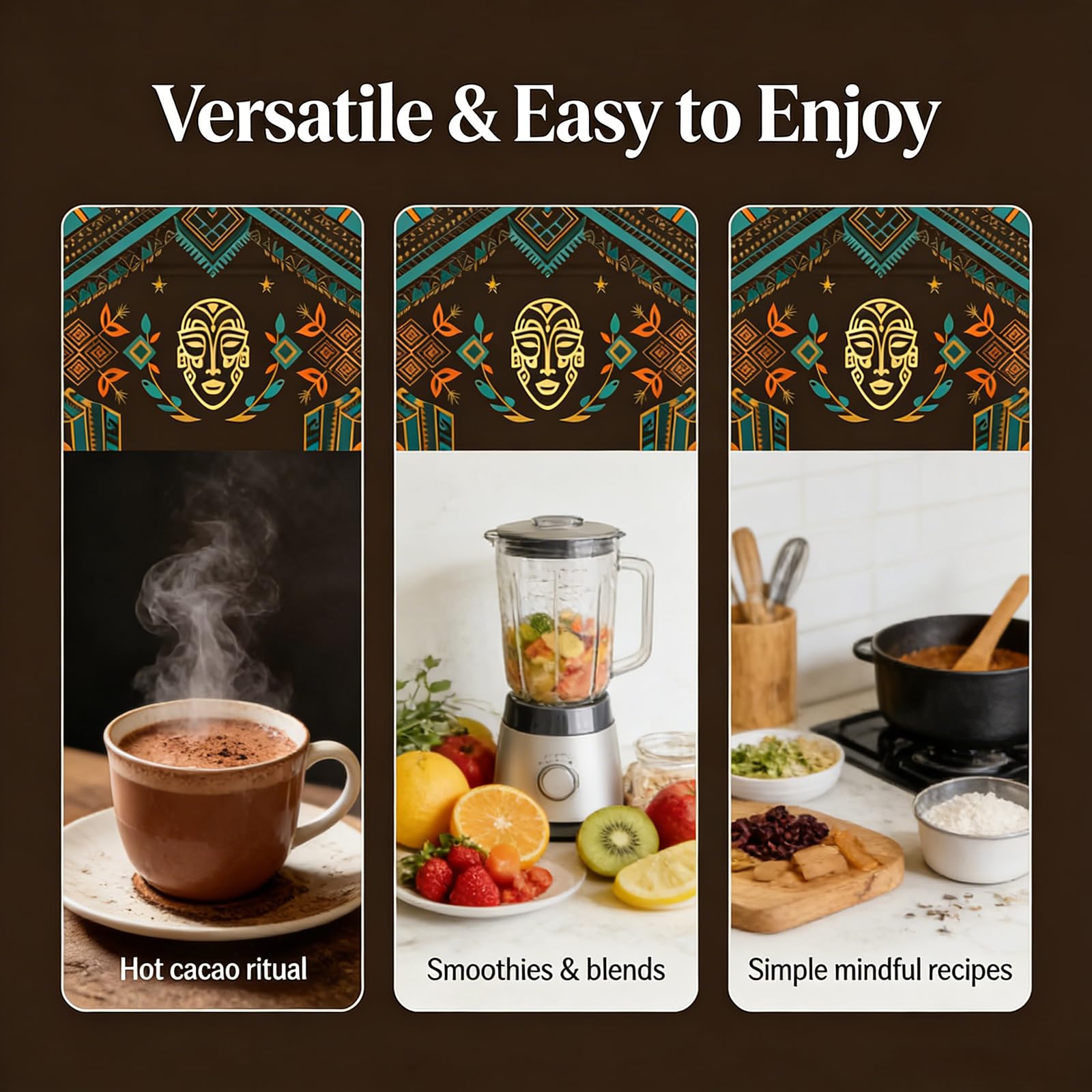 Wdvpue Maia cacao glass presentation underscores premium ritual easily integrated into daily routines.