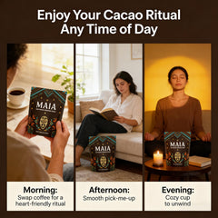 Wdvpue Maia cacao ingredients focus on flavanols and natural flavonoids for balanced tasting notes.