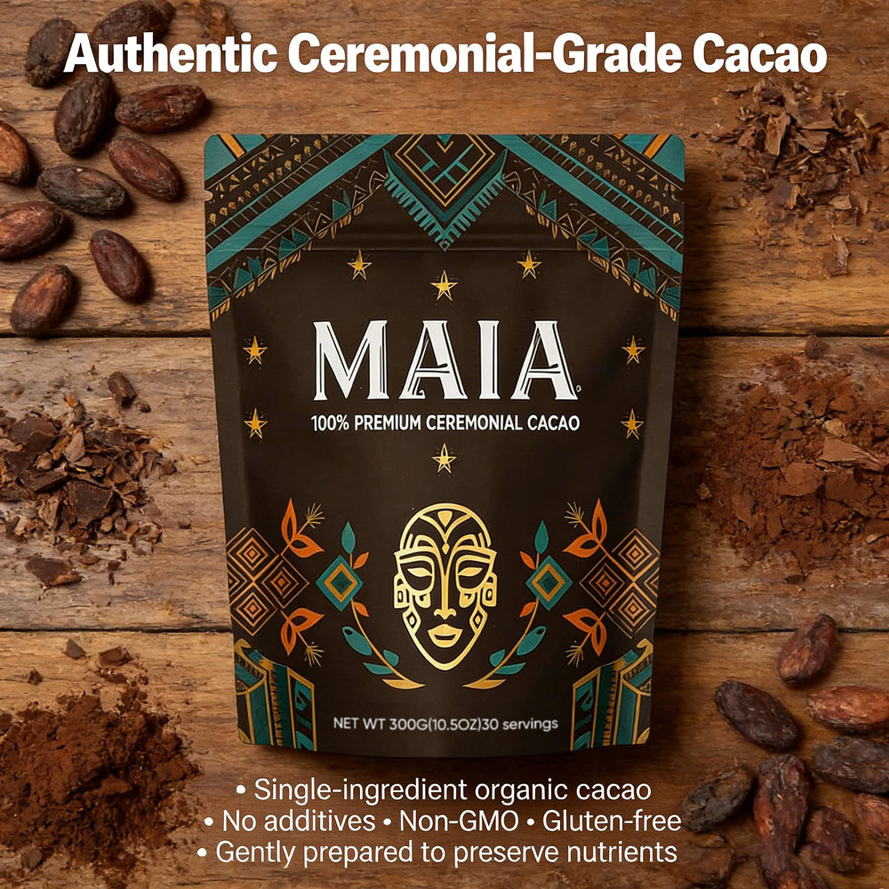 Wdvpue Maia cacao zero sugar label signals clean, quick preparation.