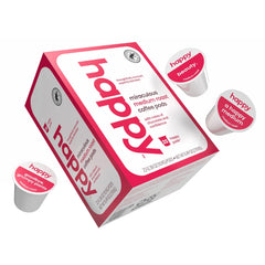 We Are Happy coffee pods packaging for quick, convenient single-serve brews.