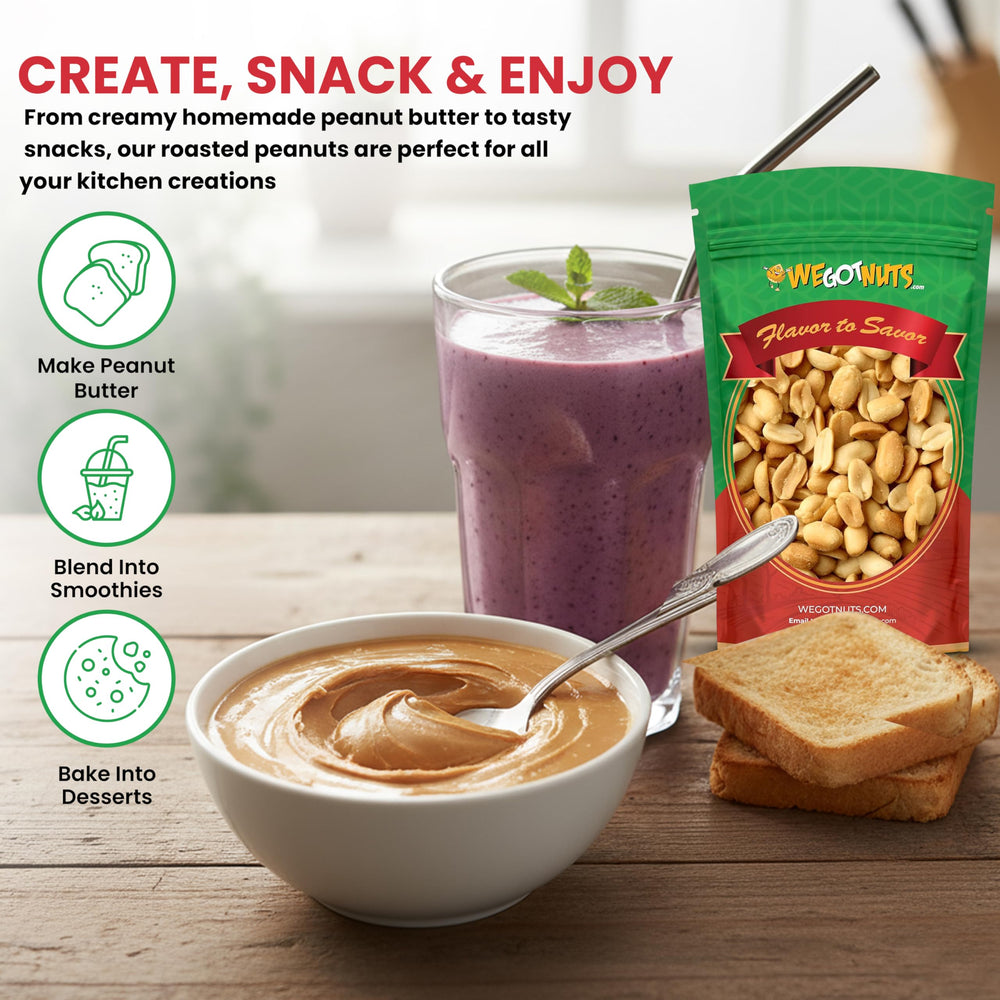 We Got Nuts air-tight resealable bag preserves freshness and crunch.