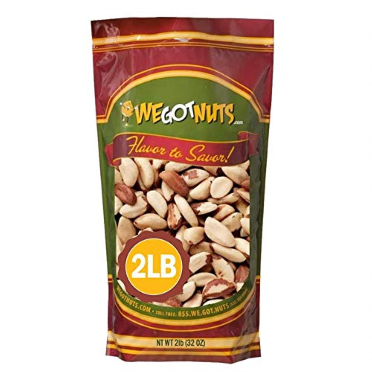 We Got Nuts Brazil Nuts 2lb shelled: crunchy, savory snack ready to enjoy.