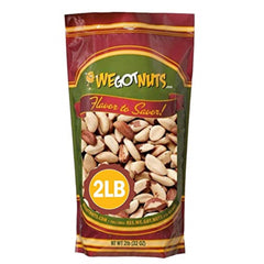 We Got Nuts Brazil Nuts 2lb shelled: crunchy, savory snack ready to enjoy.