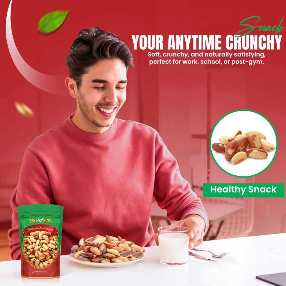 We Got Nuts Brazil nuts with Non-GMO label, natural and pure snack.