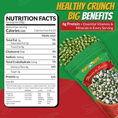 We Got Nuts Green Wasabi Peas resealable bag keeps freshness between servings.