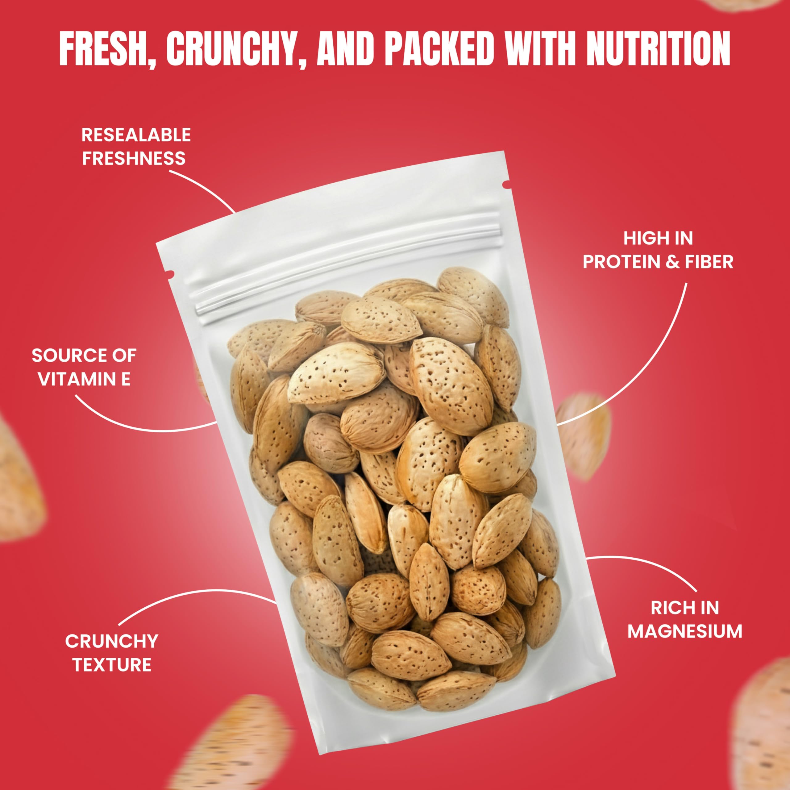 We Got Nuts packaging image with resealable bag preserves freshness and crunch.