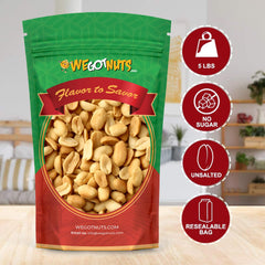 We Got Nuts peanuts bulk bag on kitchen counter, ready for baking, cooking, or snacking
