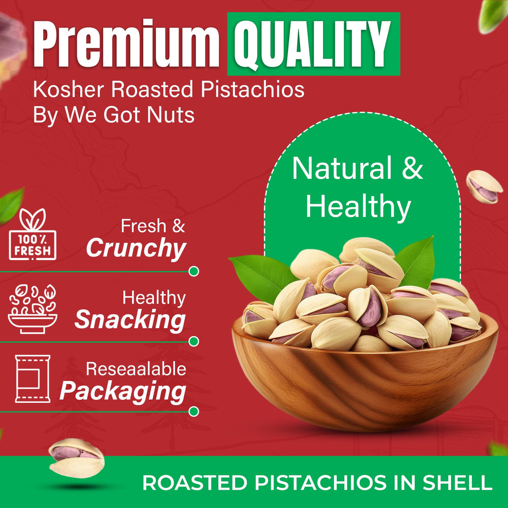 We Got Nuts pistachios in a bowl, ideal snack moment