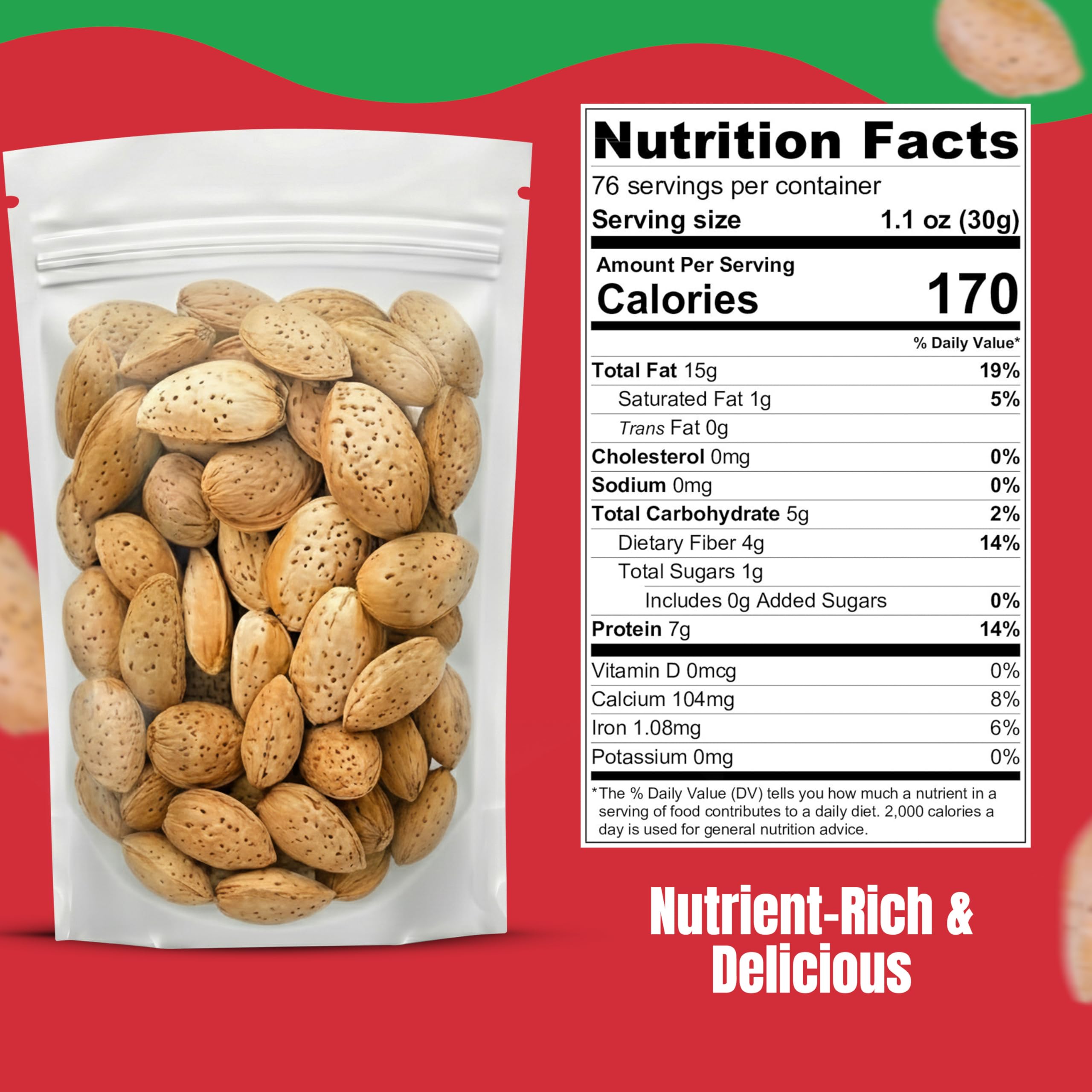 We Got Nuts raw almonds in-shell close-up, bulk 5 lb bag for easy stocking.
