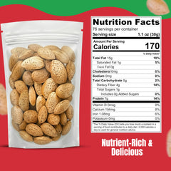 We Got Nuts raw almonds in-shell close-up, bulk 5 lb bag for easy stocking.
