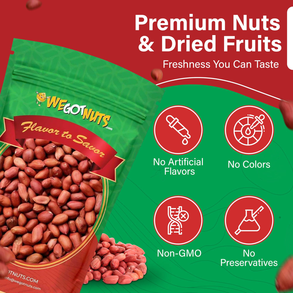 We Got Nuts raw red skin peanuts serving bowl; ready-to-enjoy crunchy snack