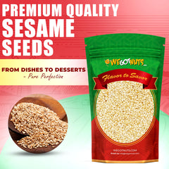 Resealable bag keeps We Got Nuts sesame seeds fresh.