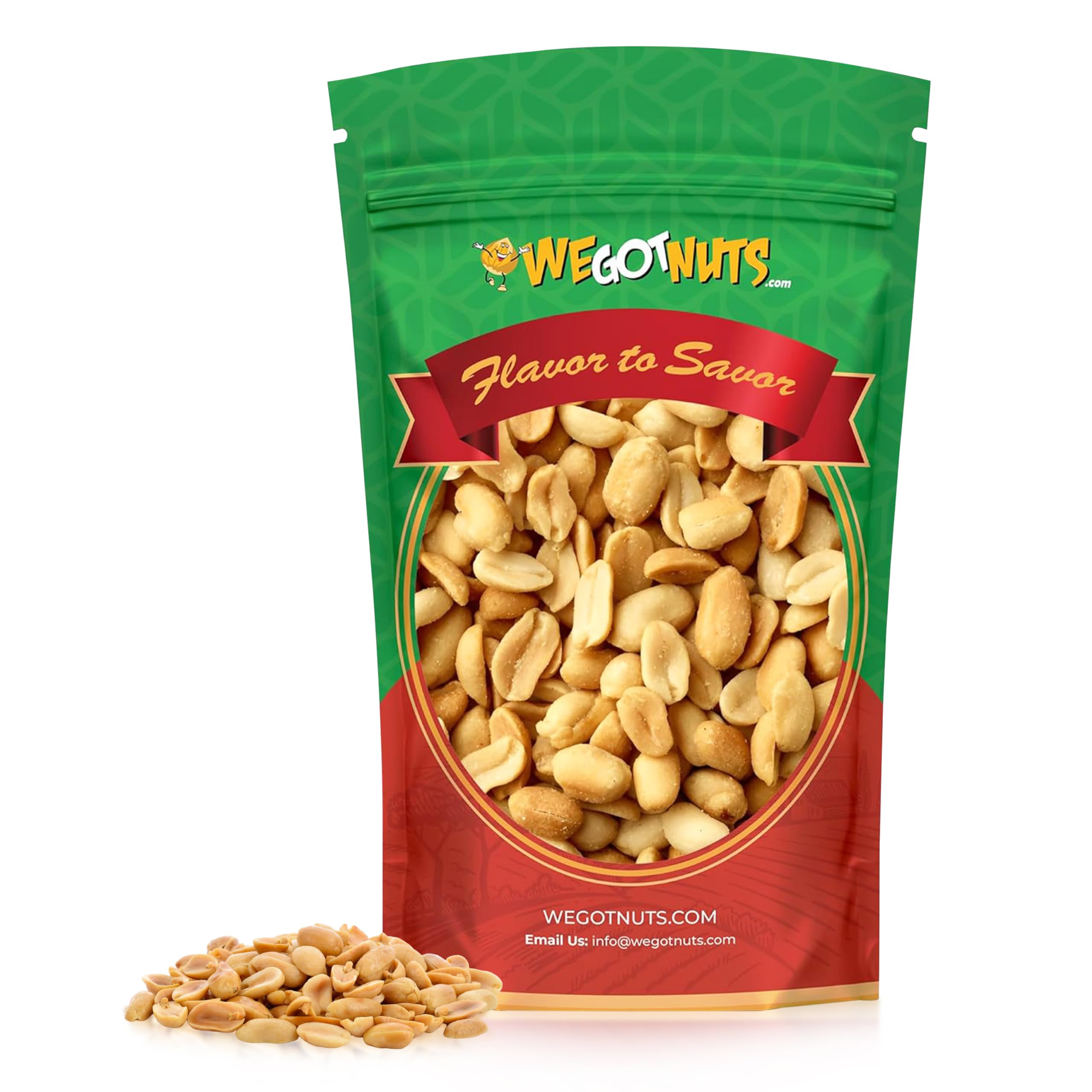 We Got Nuts roasted unsalted peanuts 5lb bag ideal for healthy snacking.