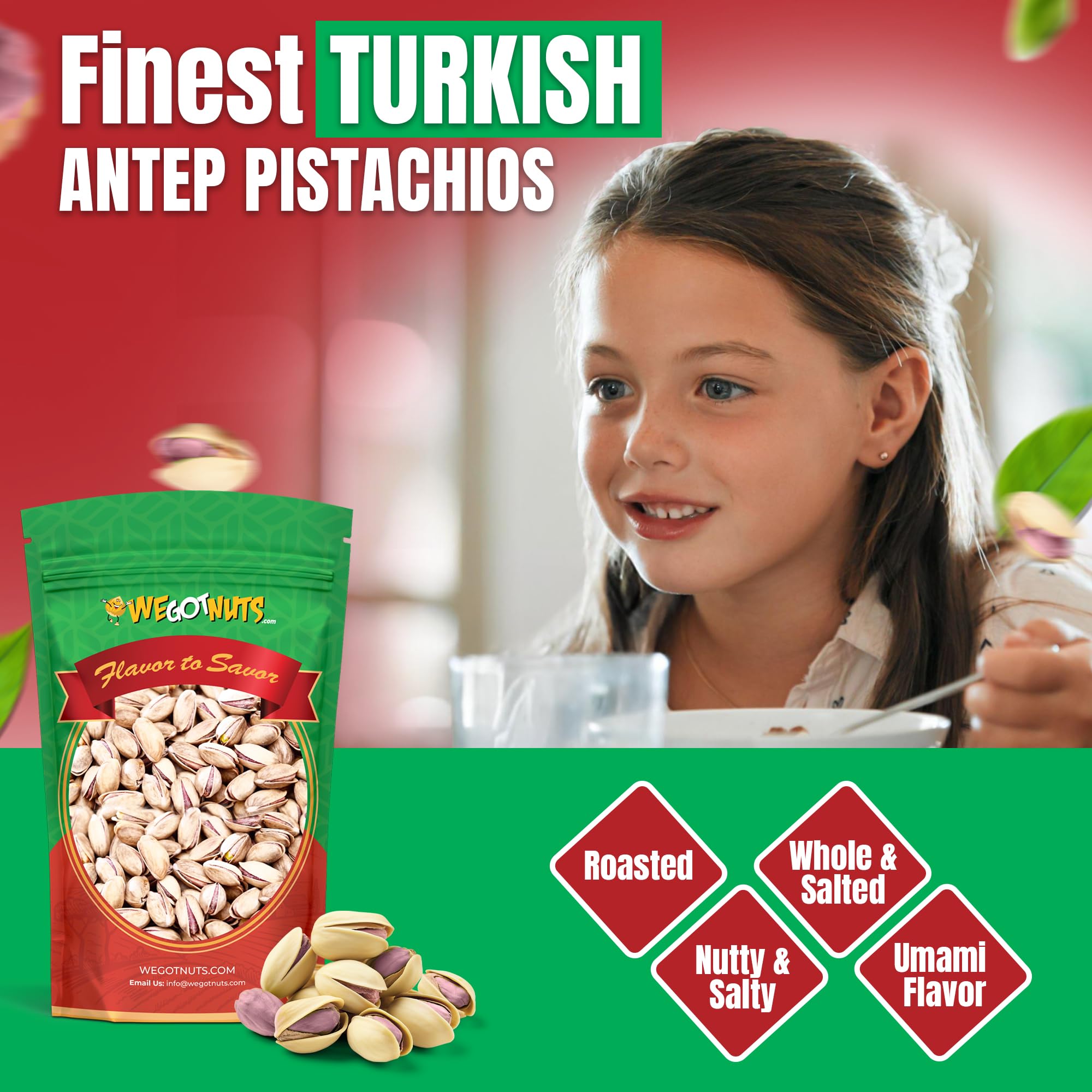 We Got Nuts Turkish Antep Pistachios, bulk option for gatherings