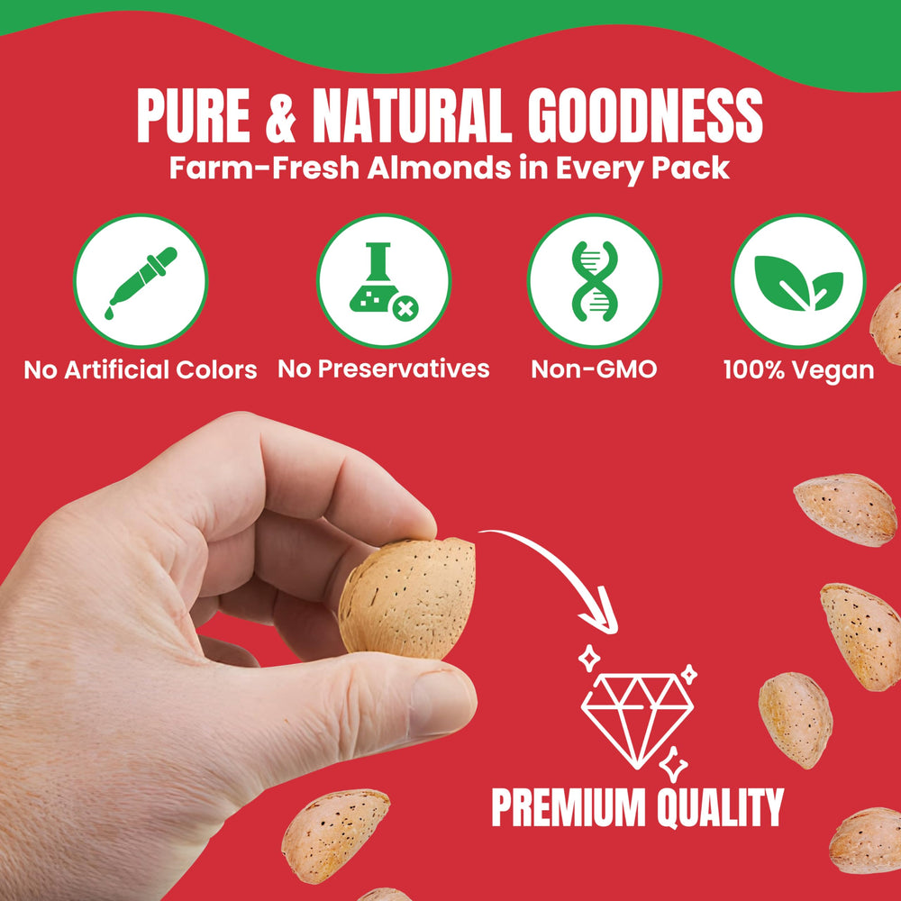We Got Nuts unsalted almonds in shell ready for roasting or snacking.