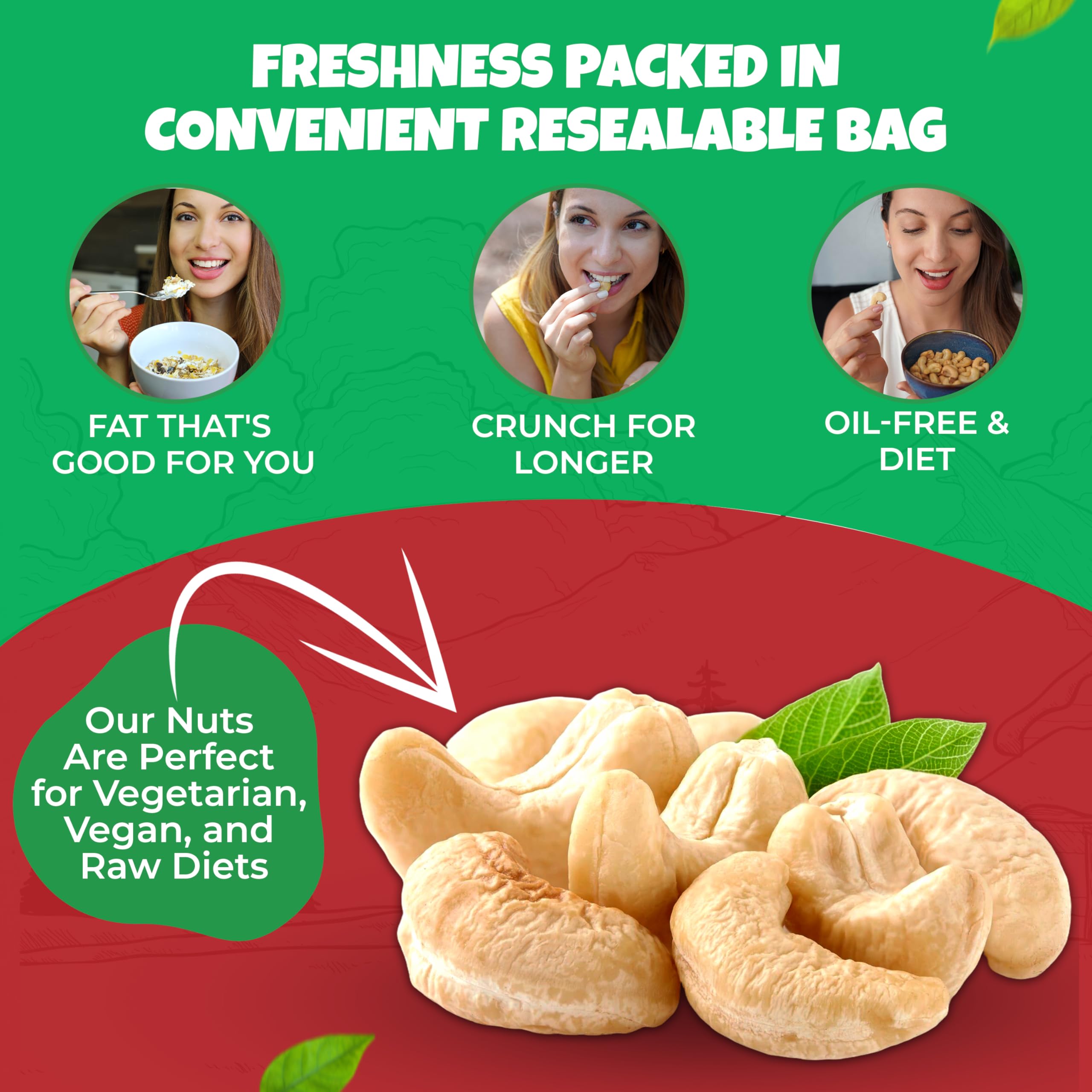 We Got Nuts unsalted cashews served as a healthy snack