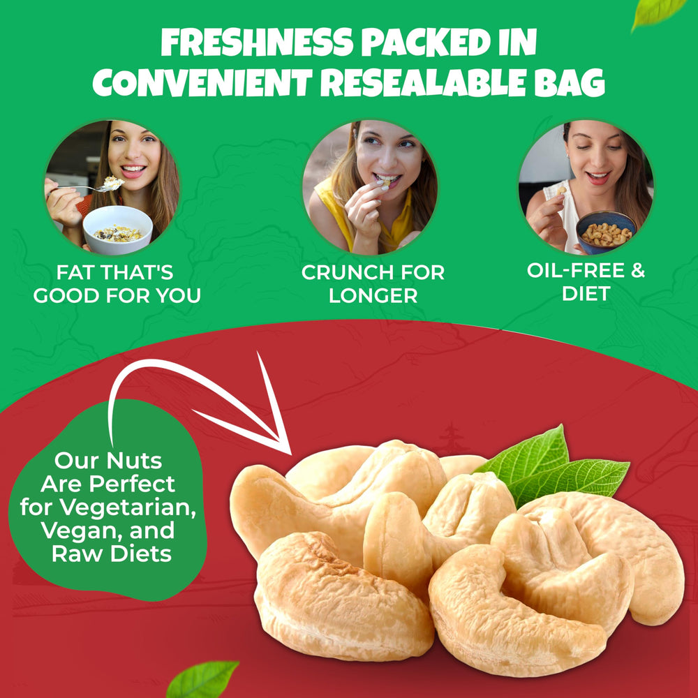 We Got Nuts unsalted cashews served as a healthy snack