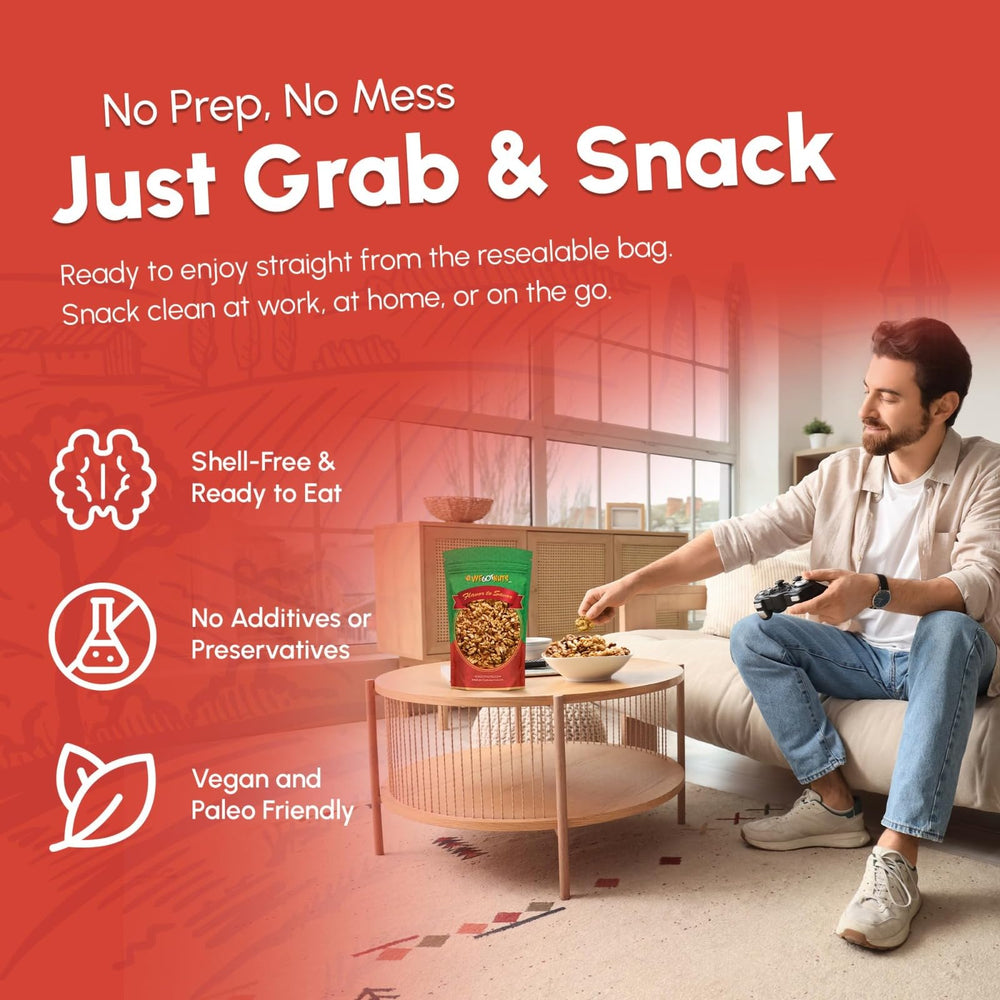 We Got Nuts 4 lb supply for family snacking and meal prep.