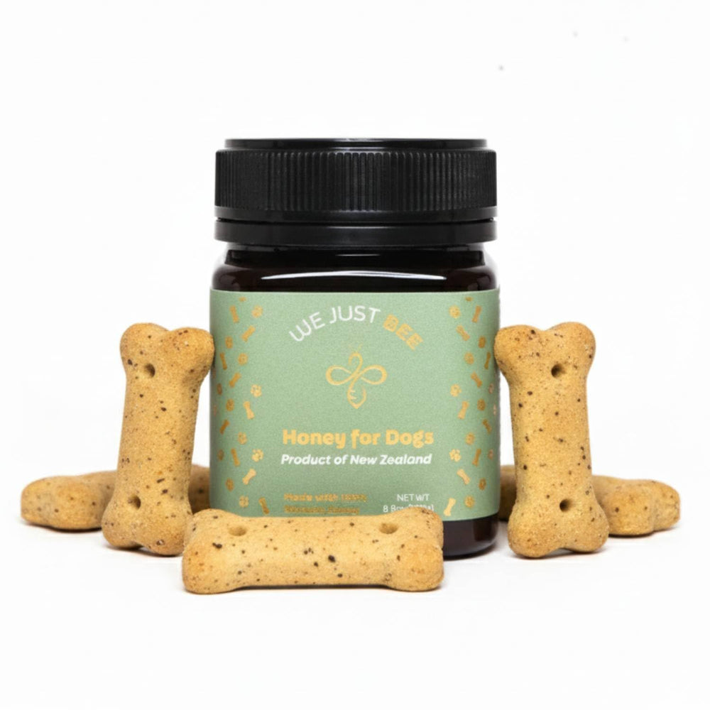 We Just Bee Manuka Honey digestive wellness bottle shows tummy support