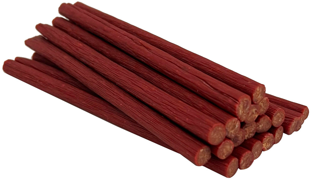 Seven-inch Weaver's Habanero Snack Sticks on plate for serving