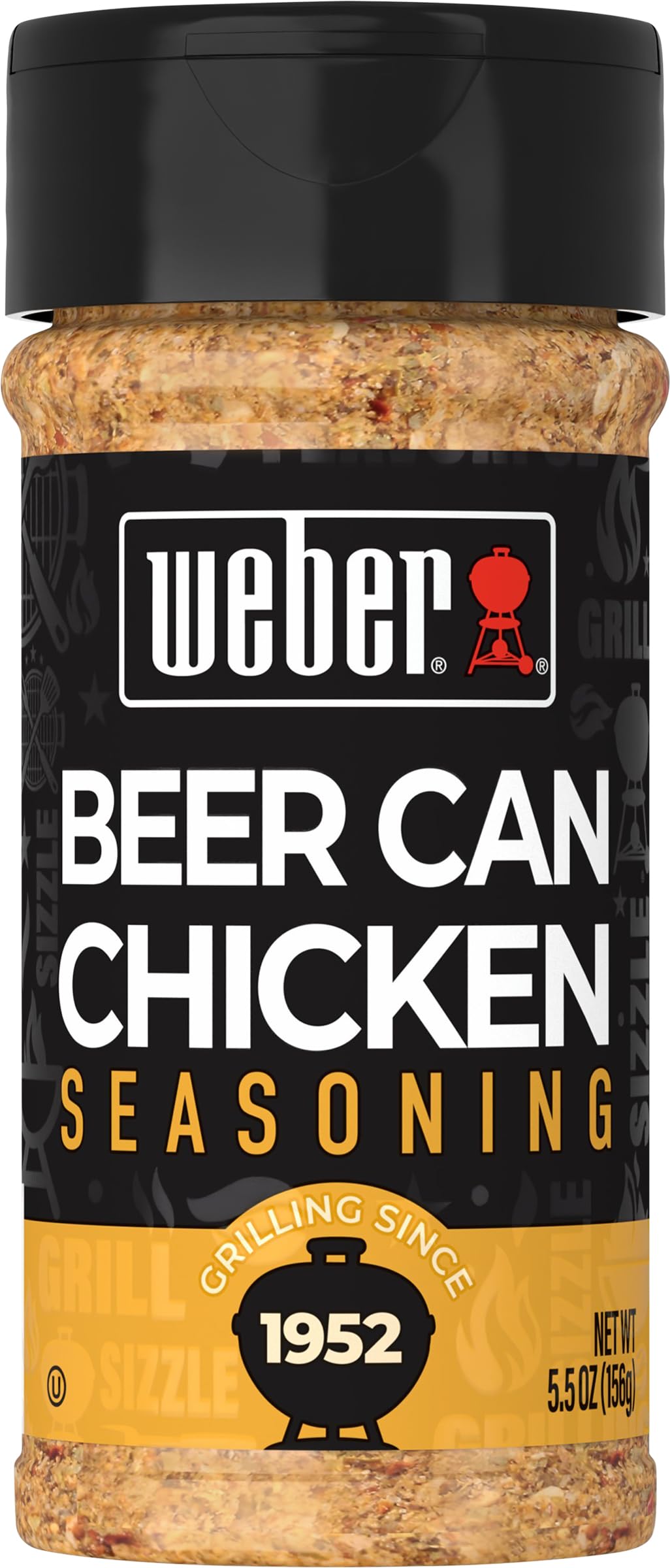 Weber Beer Can Chicken Seasoning bottle for bold grill-ready flavor.