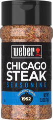Weber Chicago Steak Seasoning bottle front view for bold backyard grilling