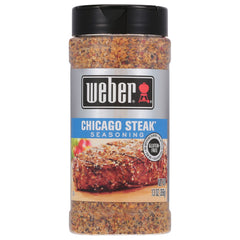 Weber Chicago Steak Seasoning bottle highlighting bold flavor for beef