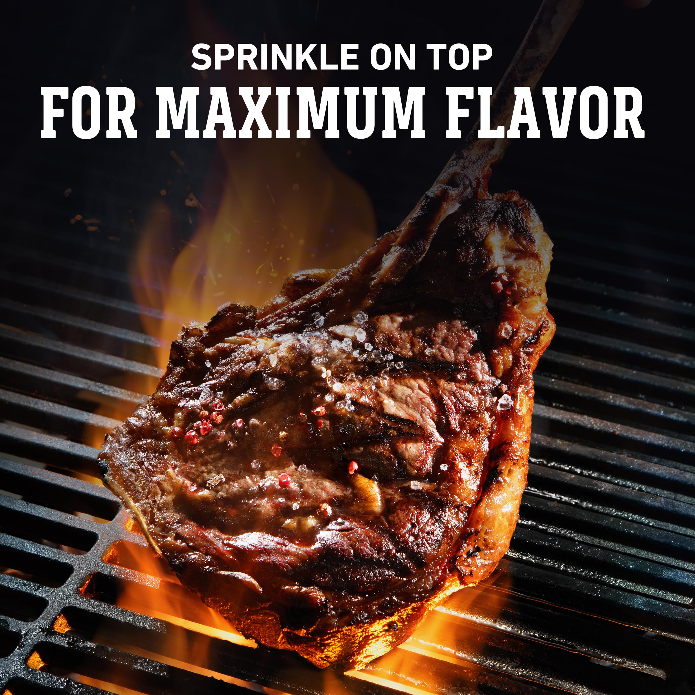Weber Cowboy Seasoning on grill sizzle enhances grilled flavors