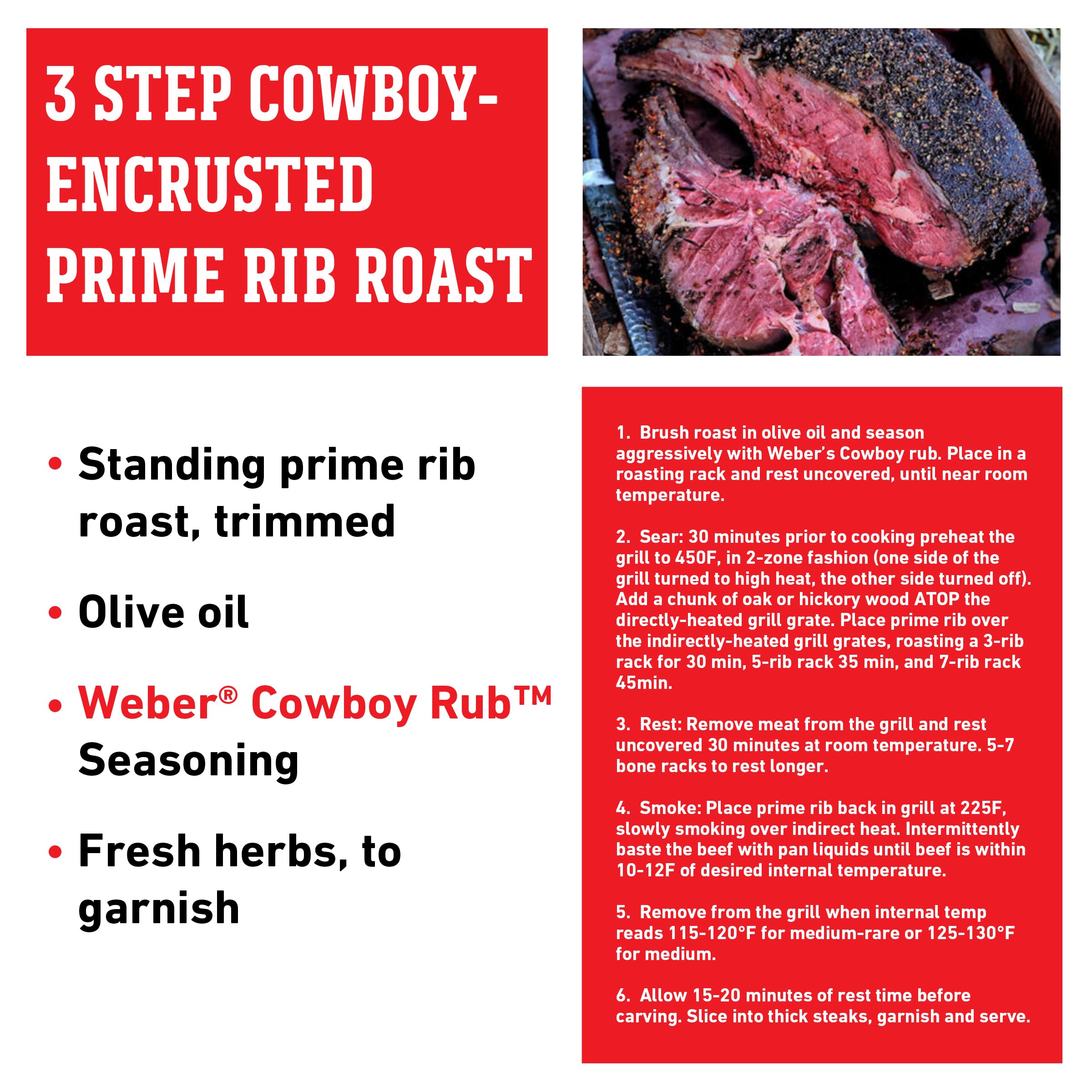 Weber Cowboy Seasoning on ribeye ready for sear and flavor
