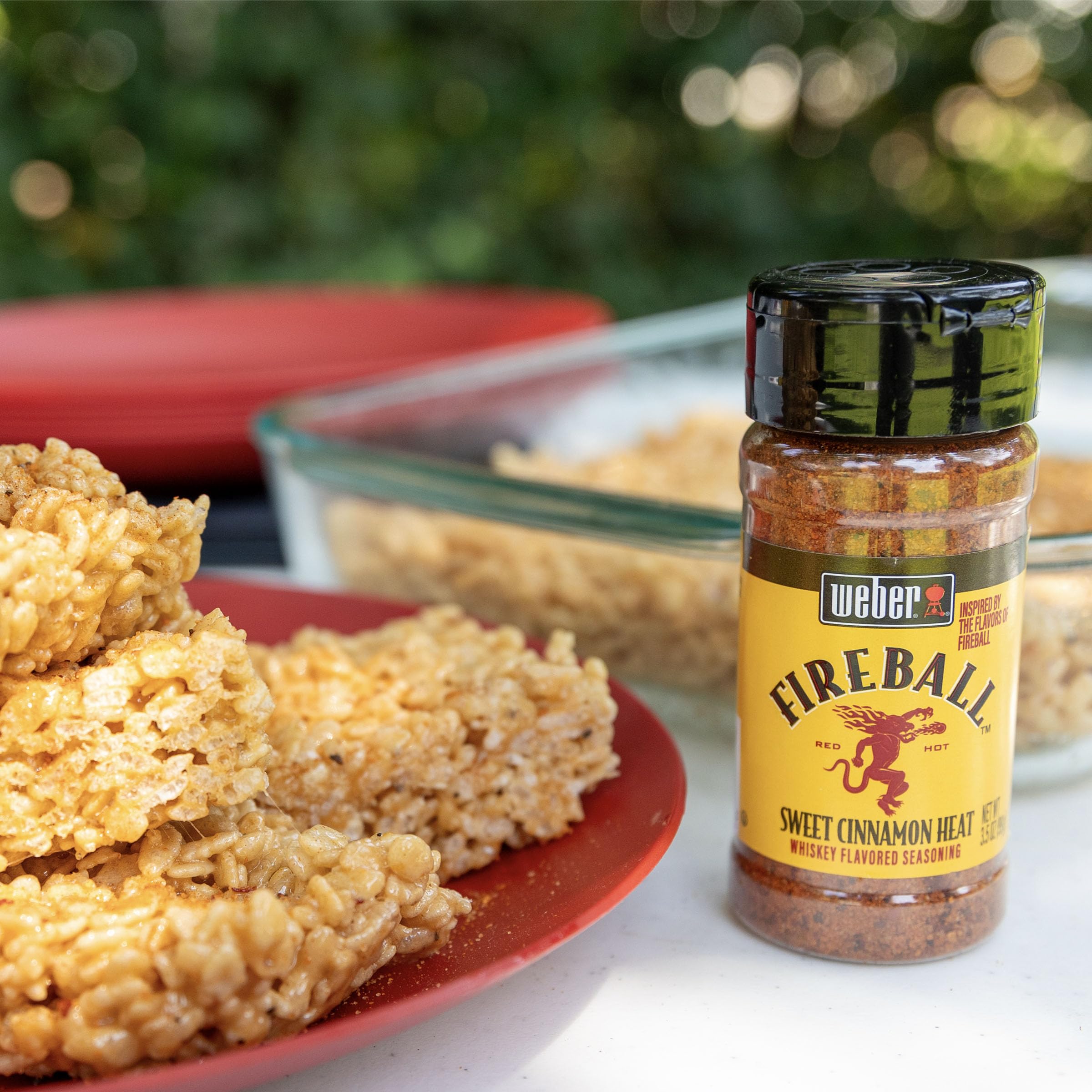 Weber Fireball on pasta salad for depth and warmth