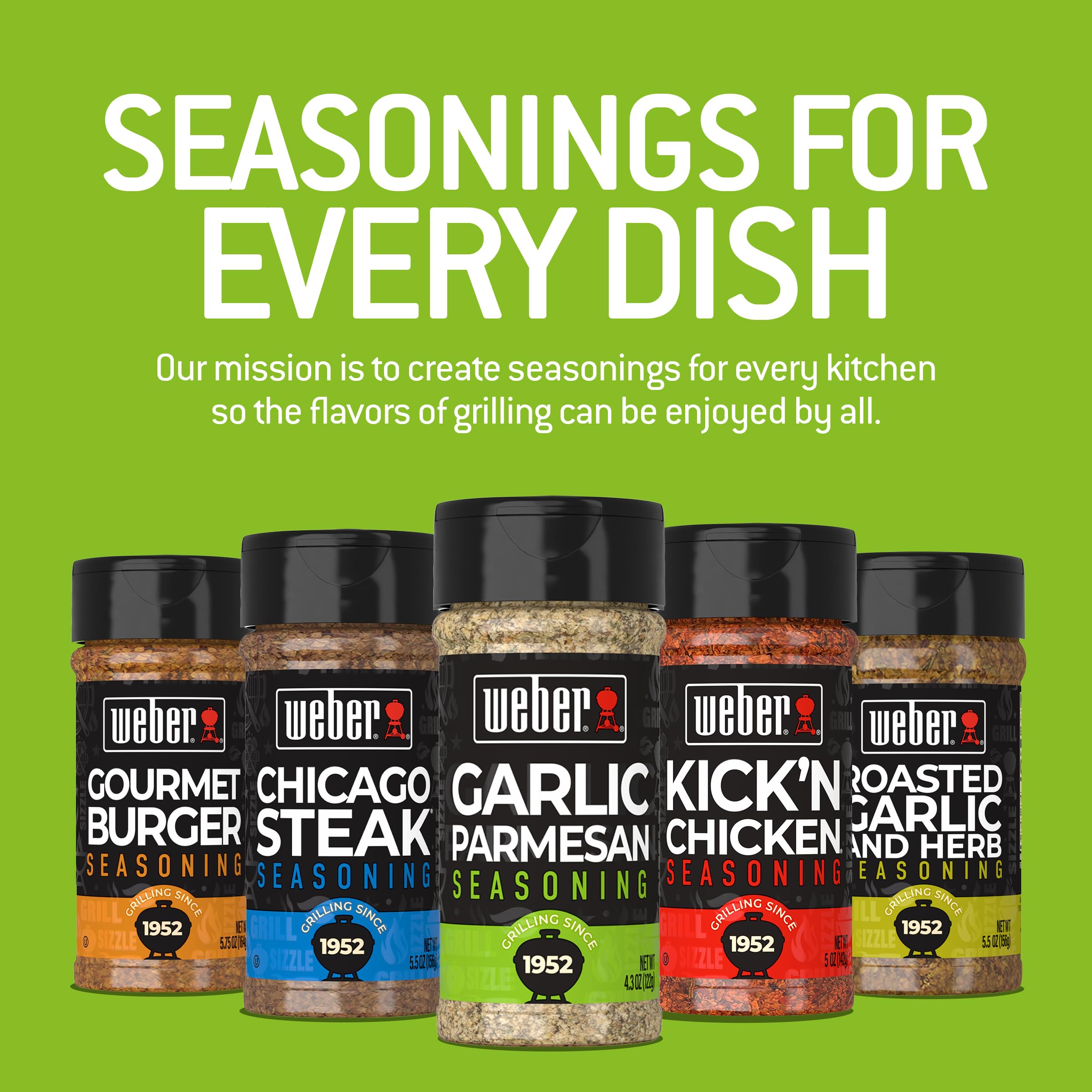Weber Garlic Parmesan Seasoning close-up shows parmesan flakes and garlic specks