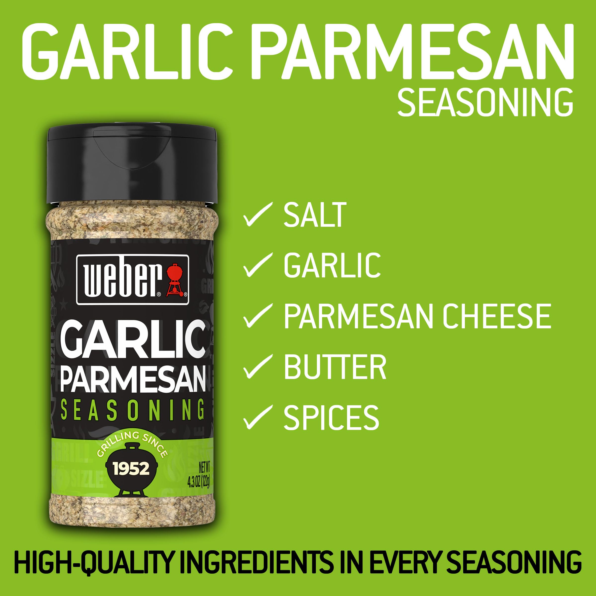 Weber Garlic Parmesan Seasoning tossed with pasta for garlicky, cheesy finish