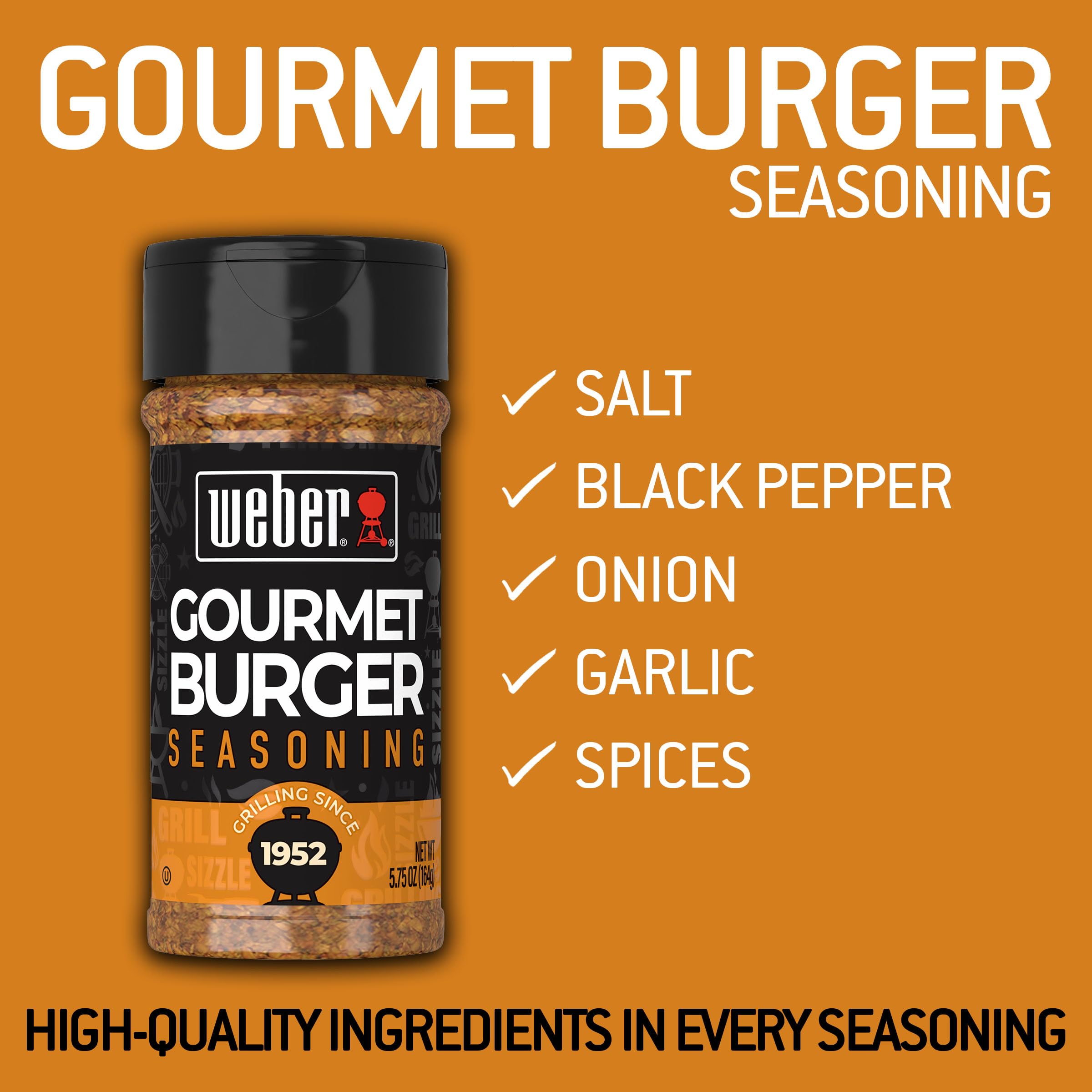 Seasoned hamburger patties ready to grill with Weber Gourmet Burger Seasoning.