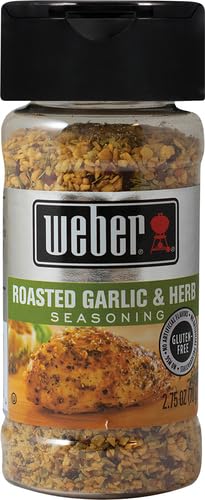 Salmon on the grill seasoned with Weber Roasted Garlic & Herb.