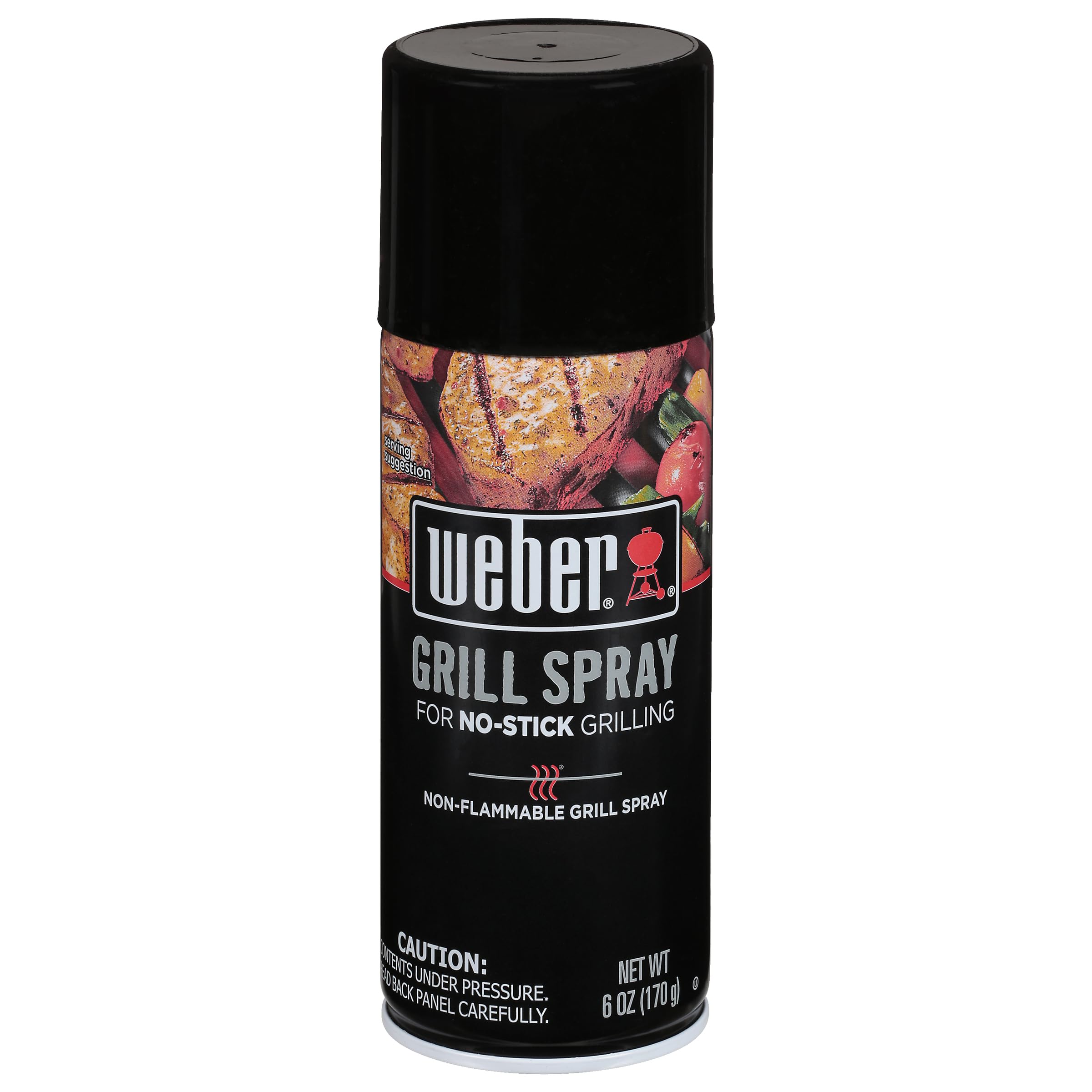 Weber Grill'n Spray applied on a hot grill for open-flame use and flavor control