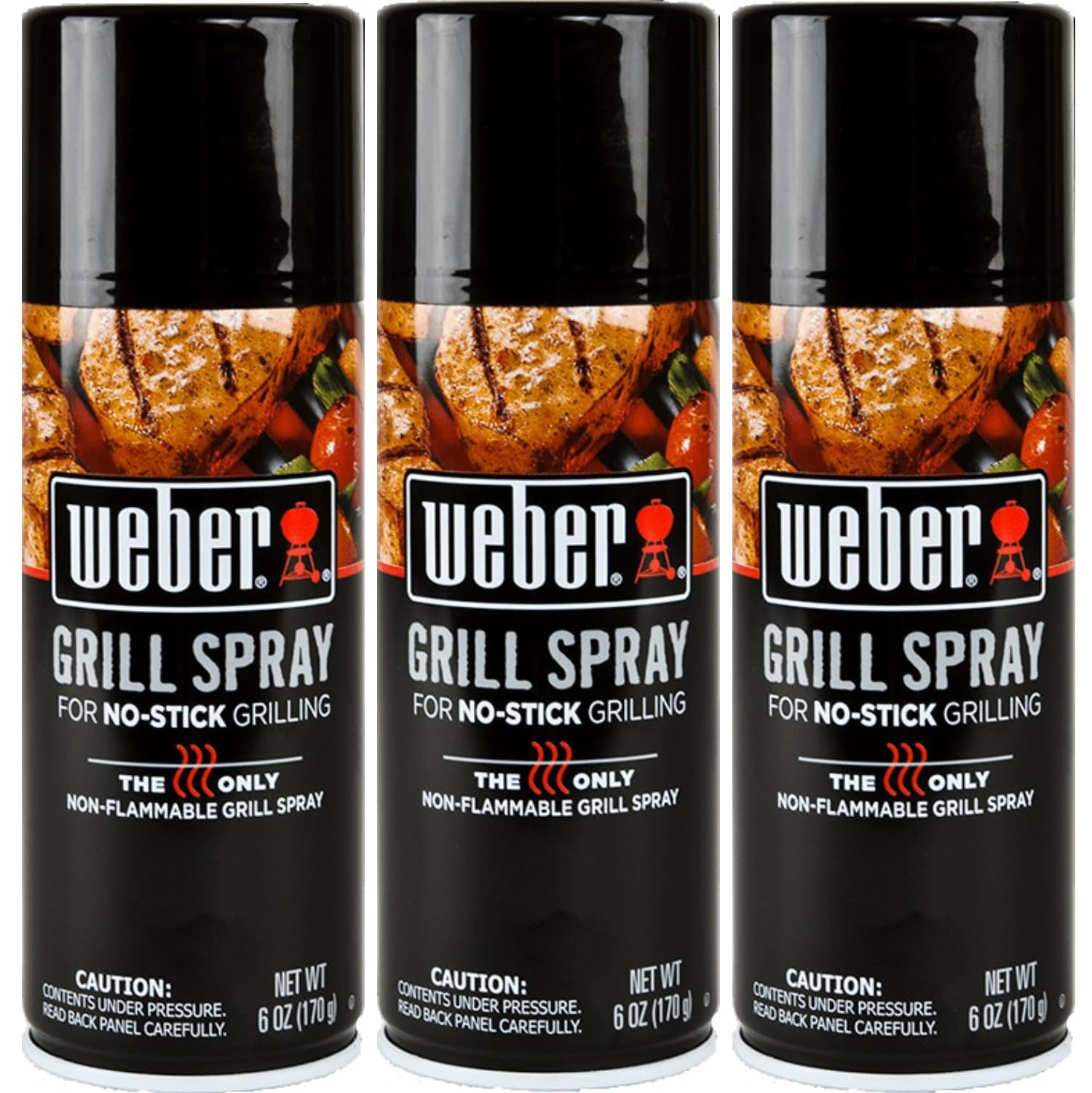 Weber Grill'N Spray 6 Oz can front view for easier grill release on hot grates