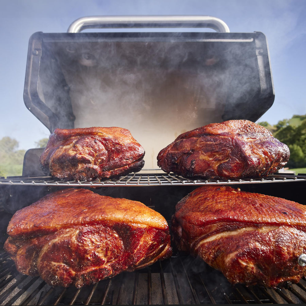 Weber KC BBQ Dry Rub grains visible in a jar, ready to season.