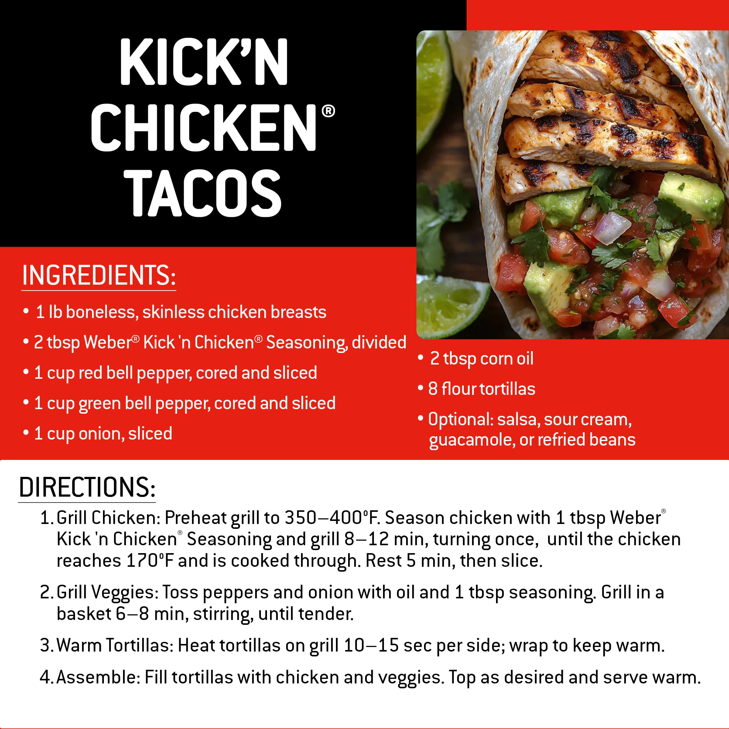 Weber Kick'N Chicken red-pepper-flakes shot promises balanced heat