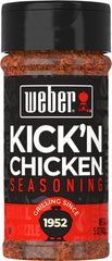 Weber Kick'N Chicken Seasoning bottle adds citrus heat to grilled chicken
