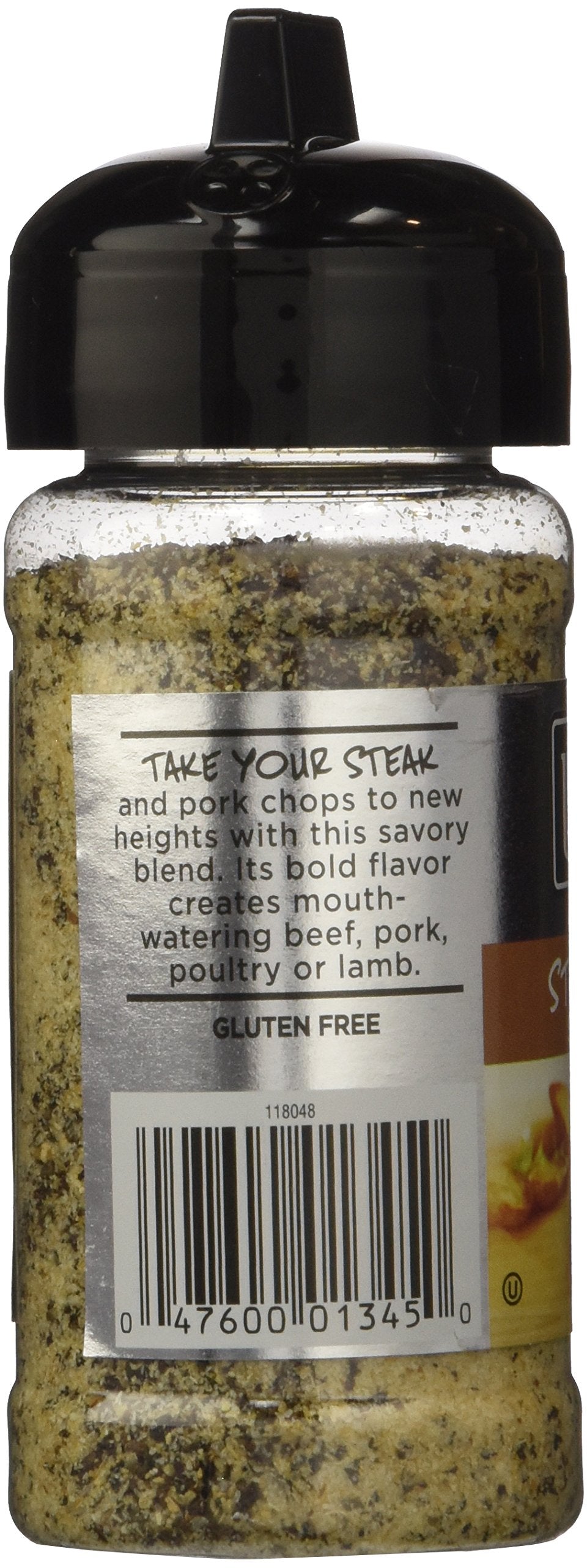 Weber Steak 'N Chop label close-up reveals easy-to-use seasoning