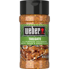 Weber Ultimate Tailgate Seasoning jar front for gameday grilling flavor.