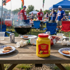 Weber's back label with QR code inviting exclusive Buffalo Joe video