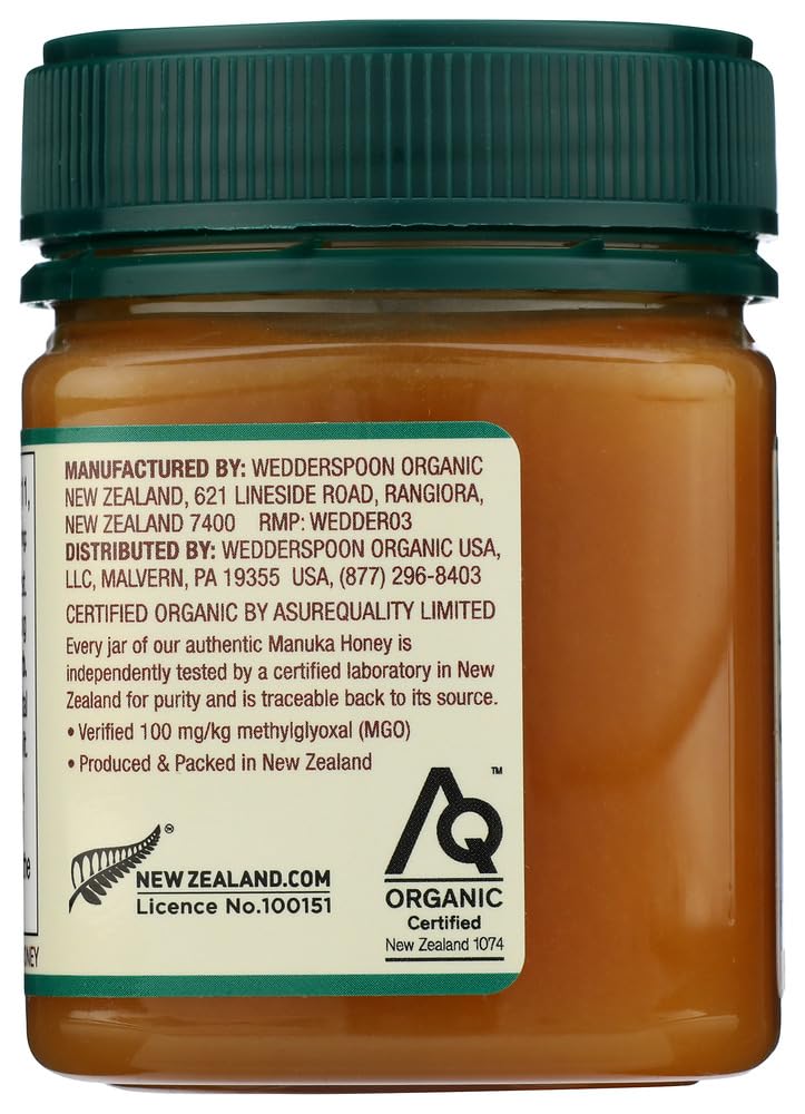 Wedderspoon Manuka Honey BPA-free jar—trusted packaging for clean, natural sweetness.