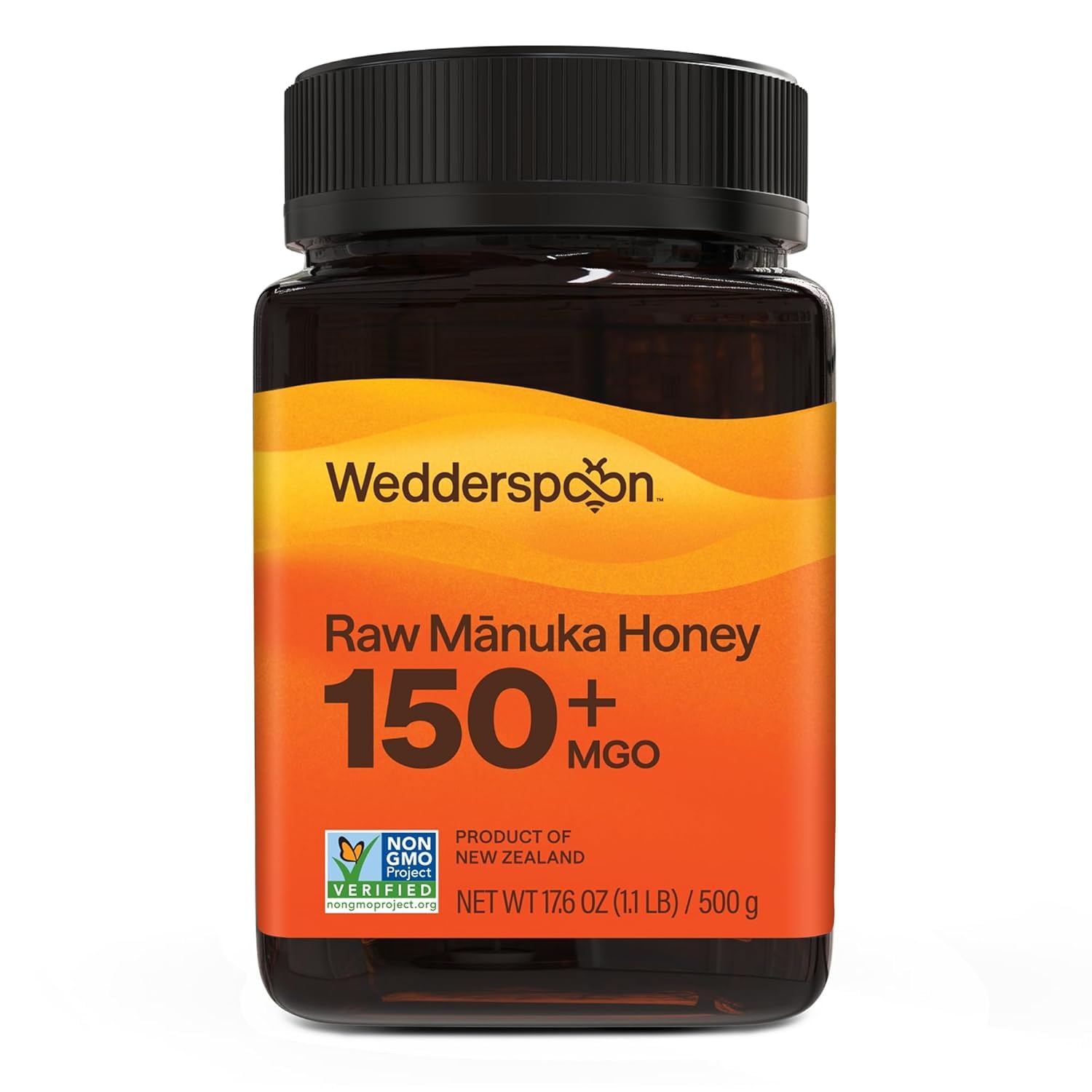 Wedderspoon Manuka honey jar close-up showing creamy texture for daily wellness.